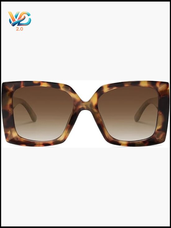 Retro Square Polarized Oversized Sunglasses Trendy Big Shades main image 4